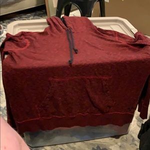 Red And black heatherd American Eagle Hoodie